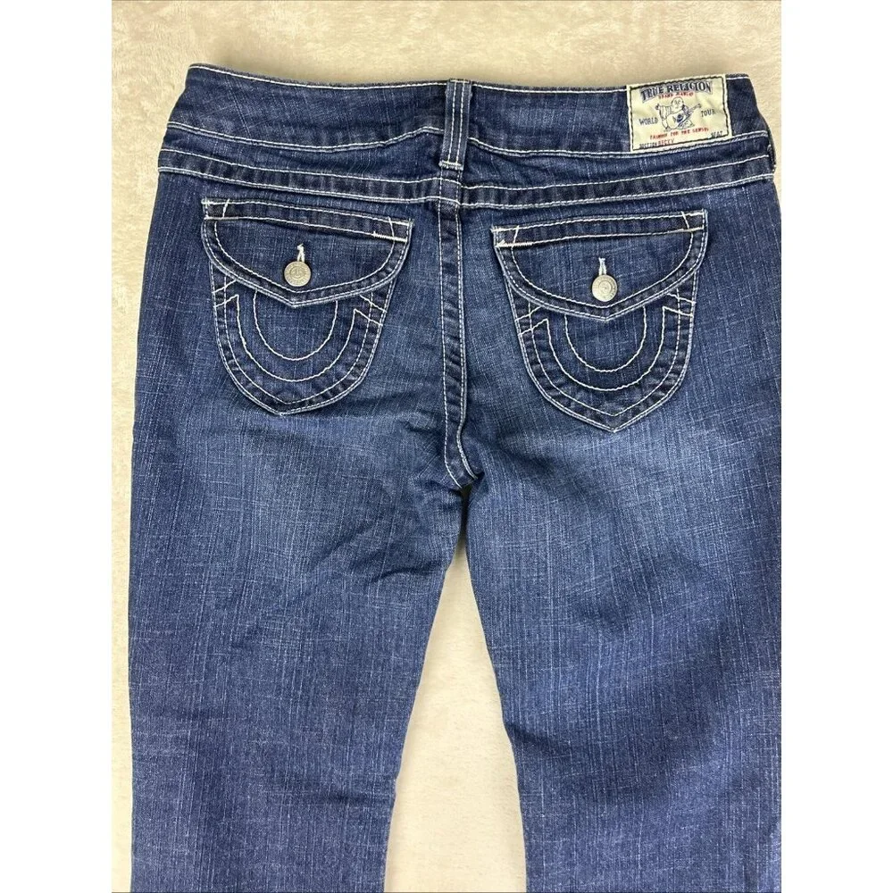 True Religion Becky Boot Cut Jeans Womens Size 32 Western Rodeo School Denim USA - Picture 12 of 14
